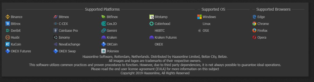 Haasonline Supported Platforms